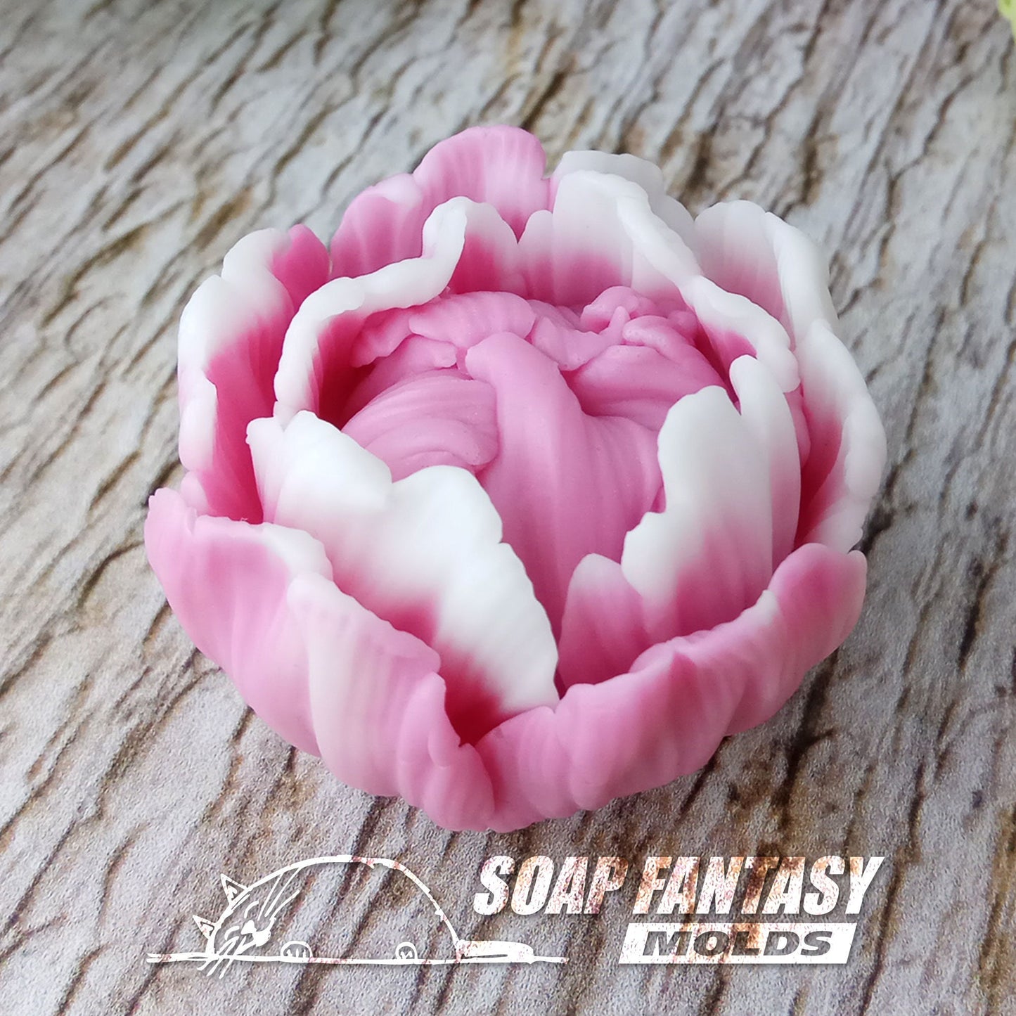 Peony bud "Sarah Bernhardt" silicone mold for soap making