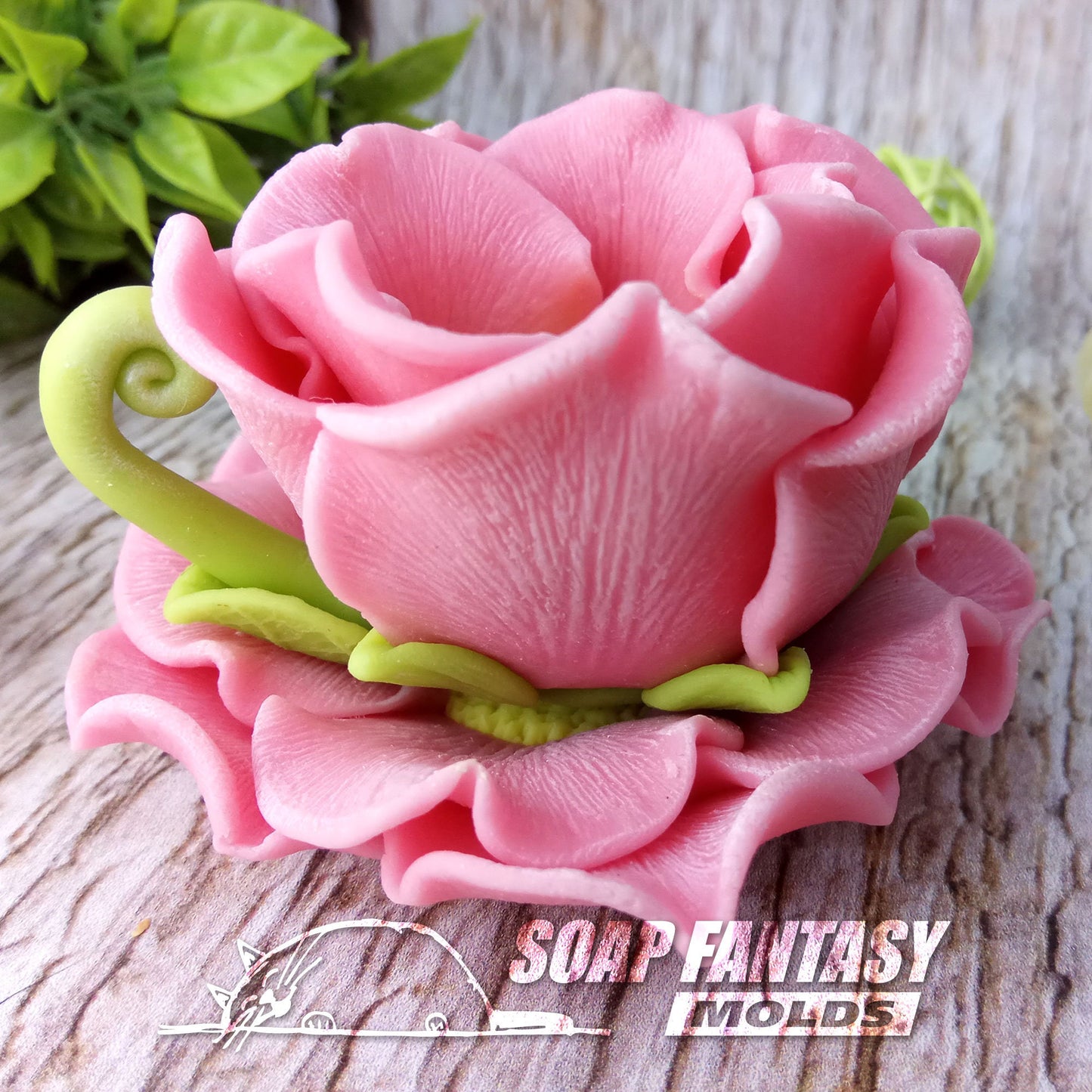 Rose cup and saucer silicone mold for soap making