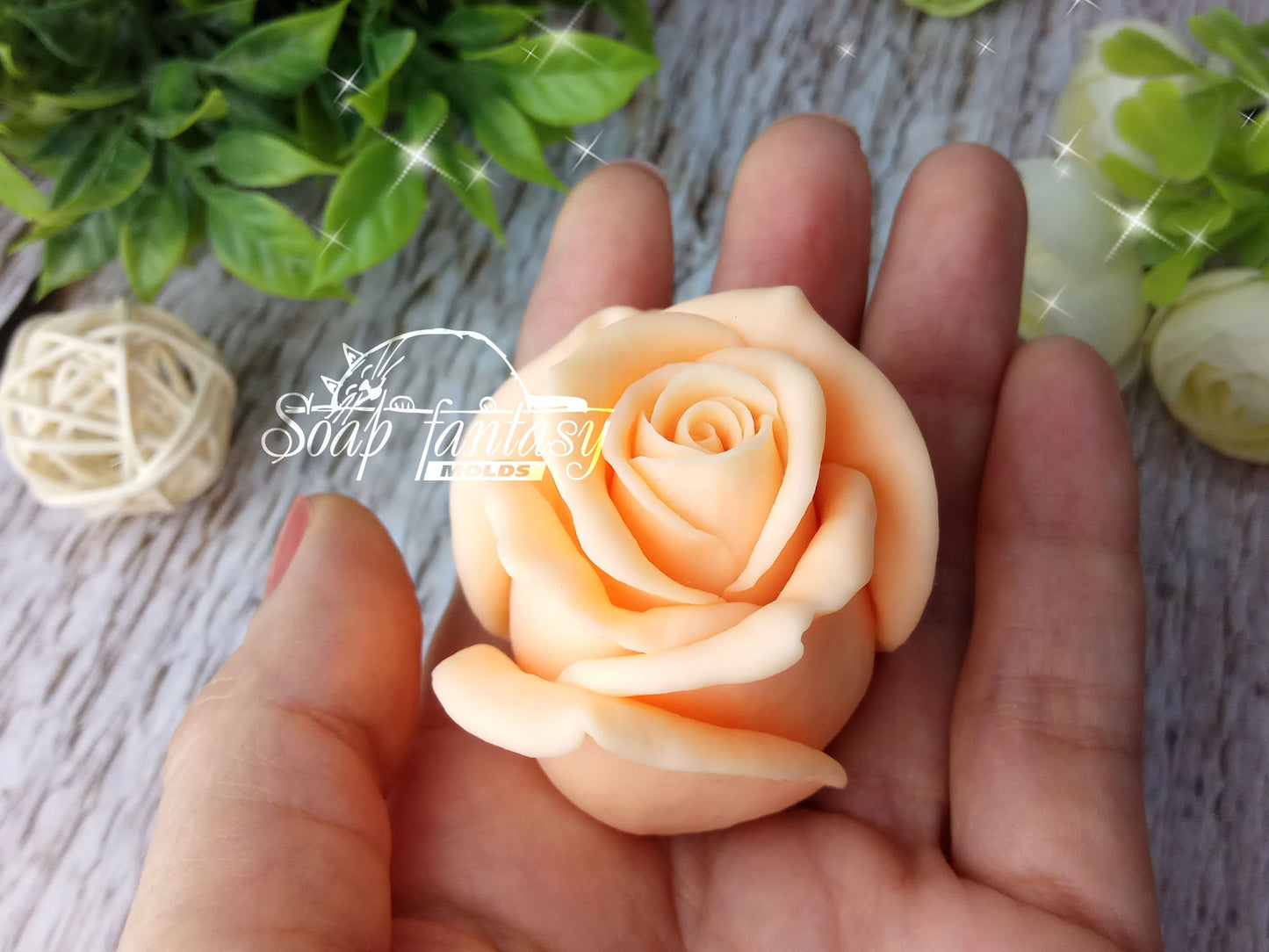 Rose "Sapphire" silicone mold for soap making