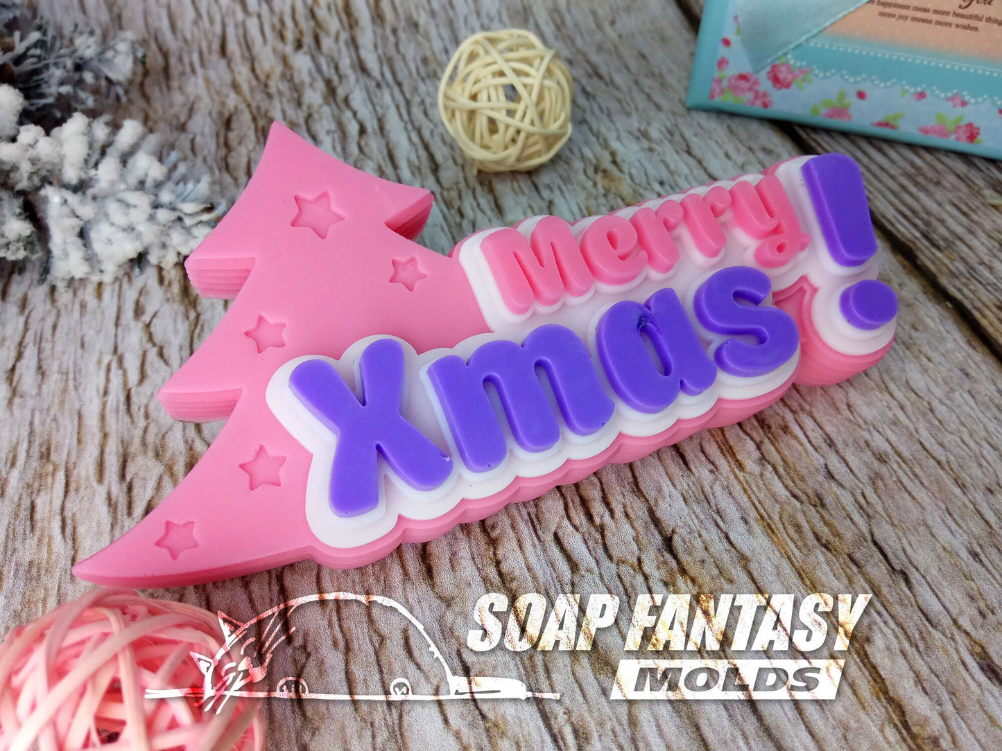 Merry Xmas with a Christmas tree silicone mold for soap making