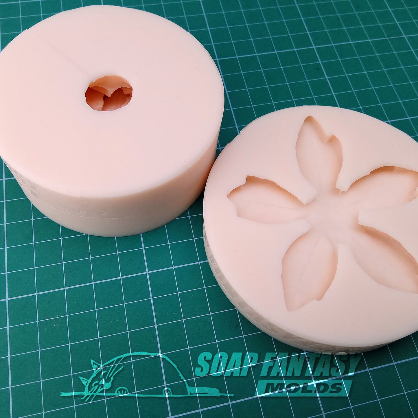 Poinsettia with leaves silicone mold for soap making