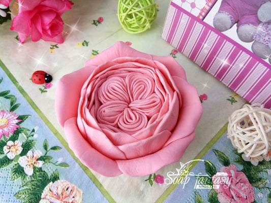 Big Austin rose flower silicone mold (mould) for soap making and candle making