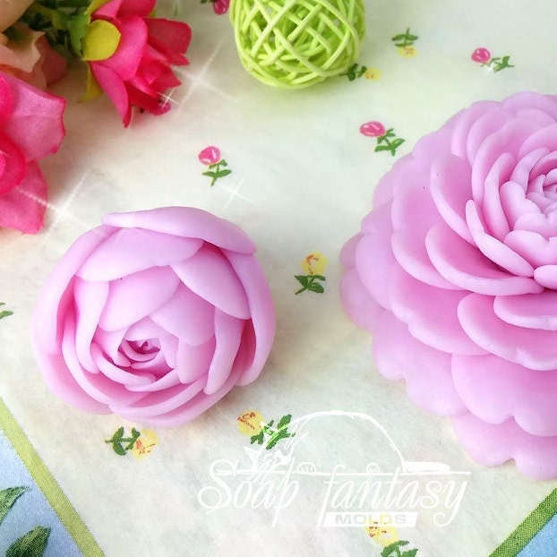 Camellia bud flower silicone mold (mould) for soap making and candle making