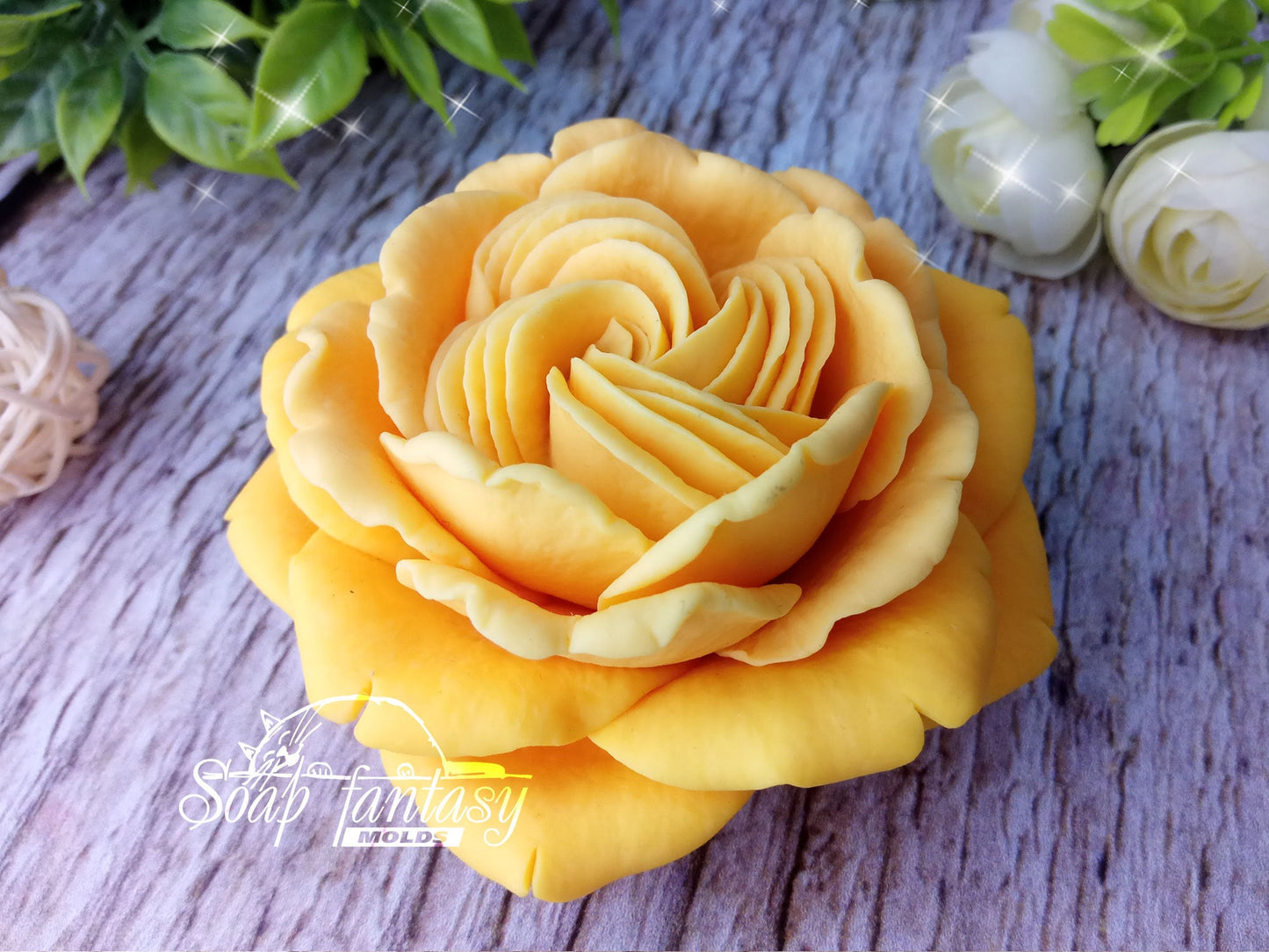 Big rose "Primadonna" flower silicone mold (mould) for soap making and candle making