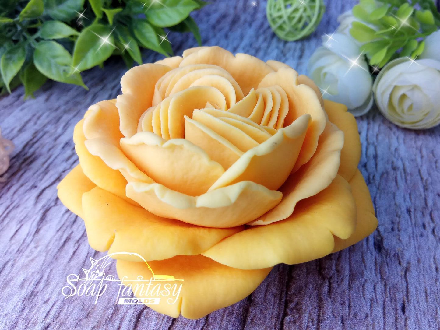 Big rose "Primadonna" flower silicone mold (mould) for soap making and candle making