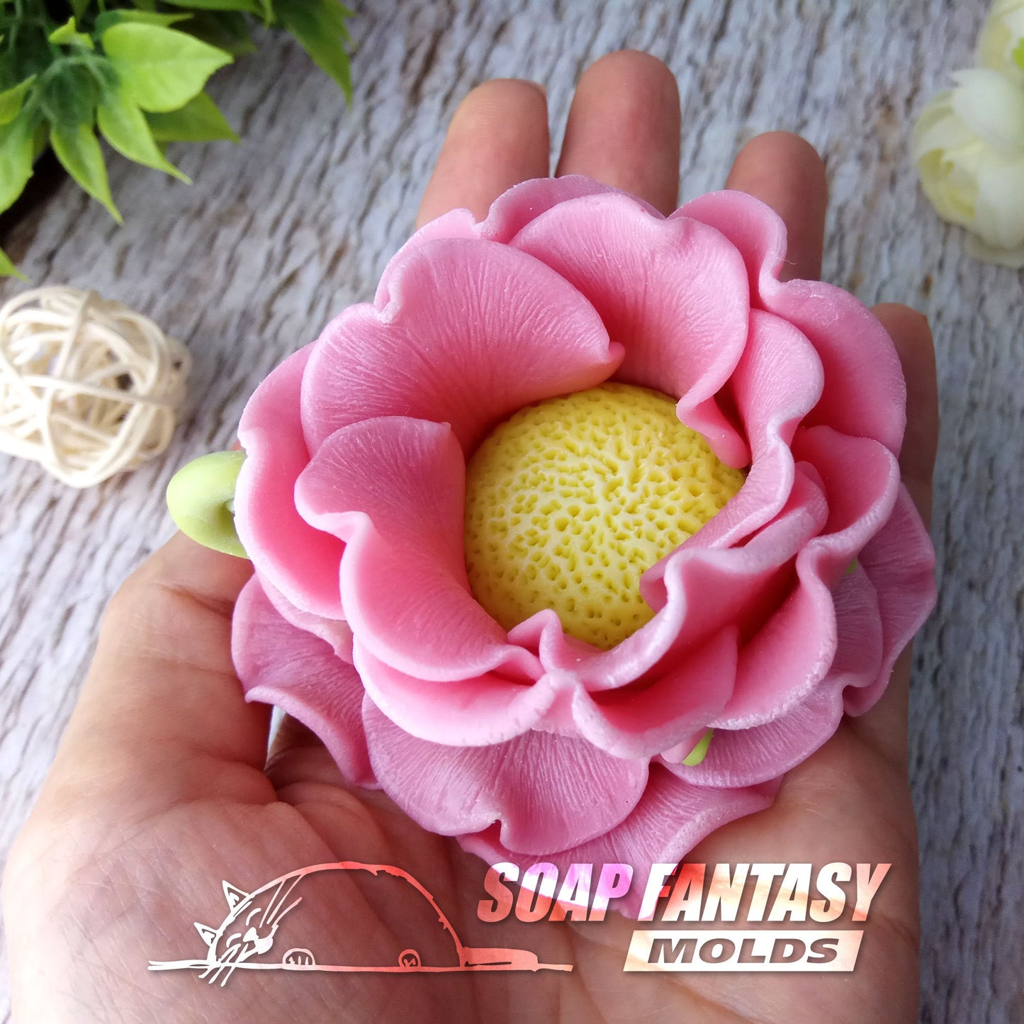 Rose cup and saucer silicone mold for soap making