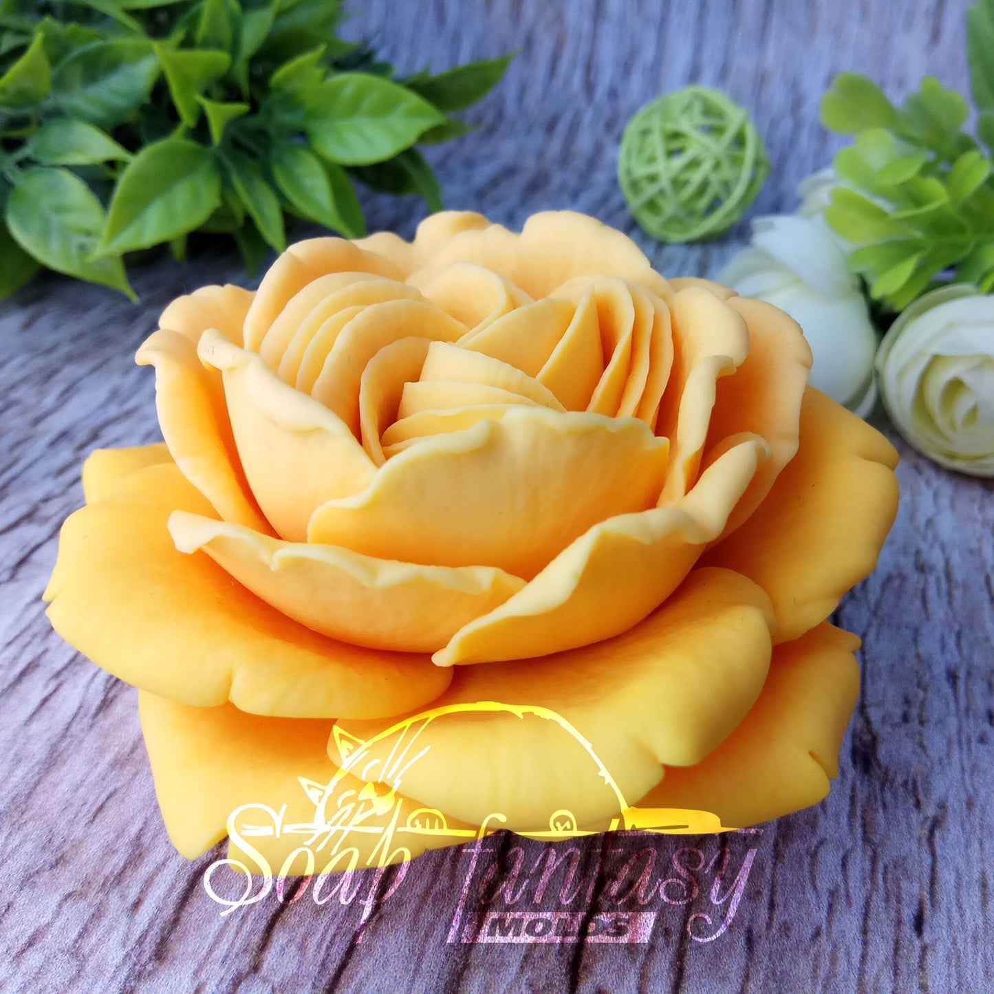 Big rose "Primadonna" flower silicone mold (mould) for soap making and candle making