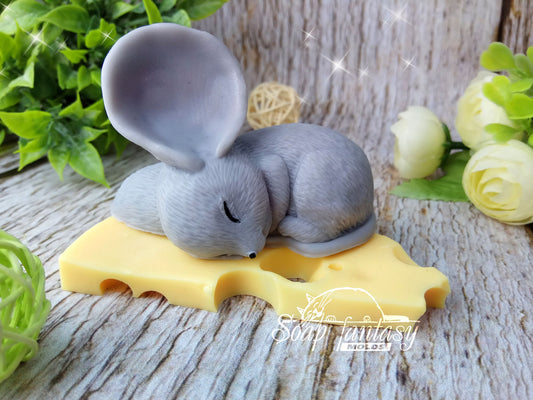 Sleeping mouse Silicone Soap Mold - for soap making, Craft & Hobby