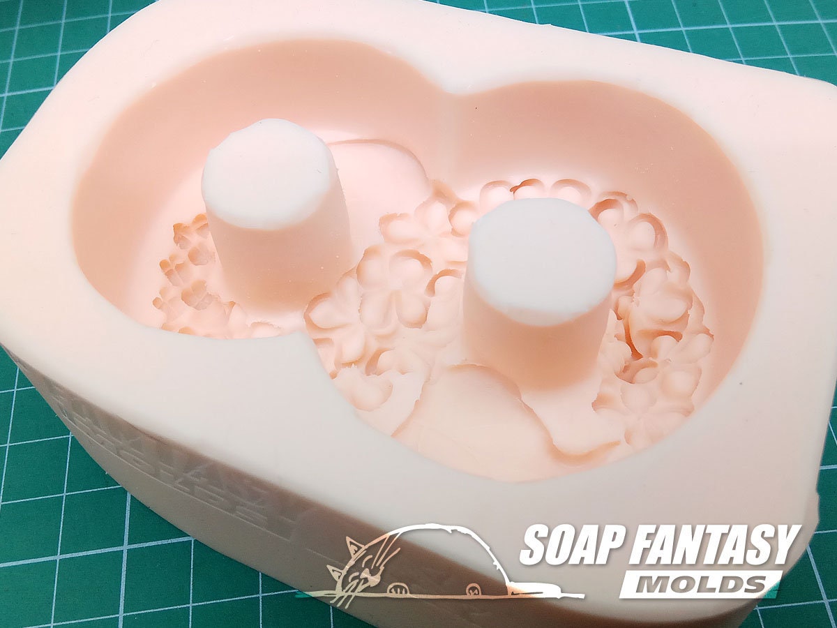 8 with lilac flowers silicone mold (mould) for soap making and candle making