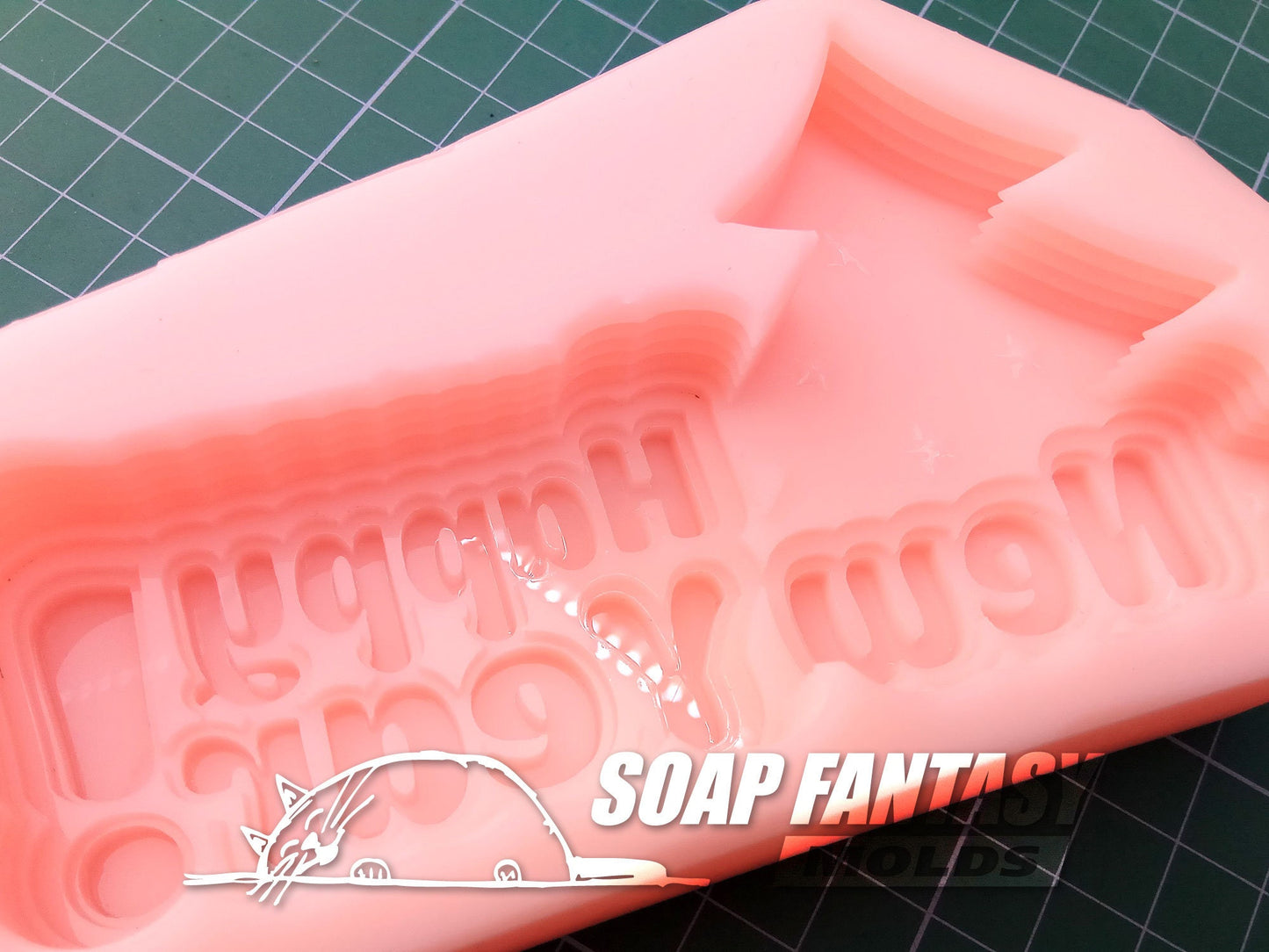 Happy New Year with a Christmas tree silicone mold for soap making