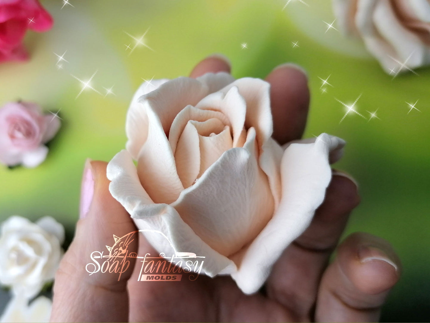 Rosebud "Elizabeth" silicone mold for soap making
