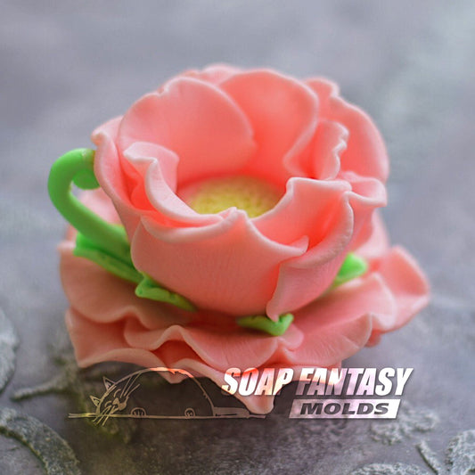 Rose cup and saucer Silicone Soap Mold - for soap making, Craft & Hobby
