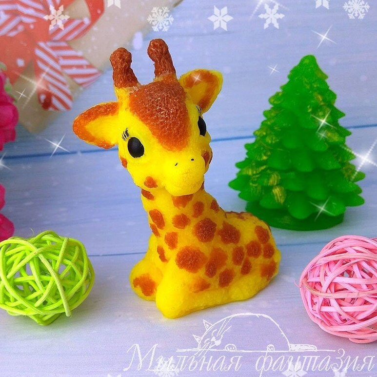 Baby giraffe silicone mold (mould) for soap making and candle making