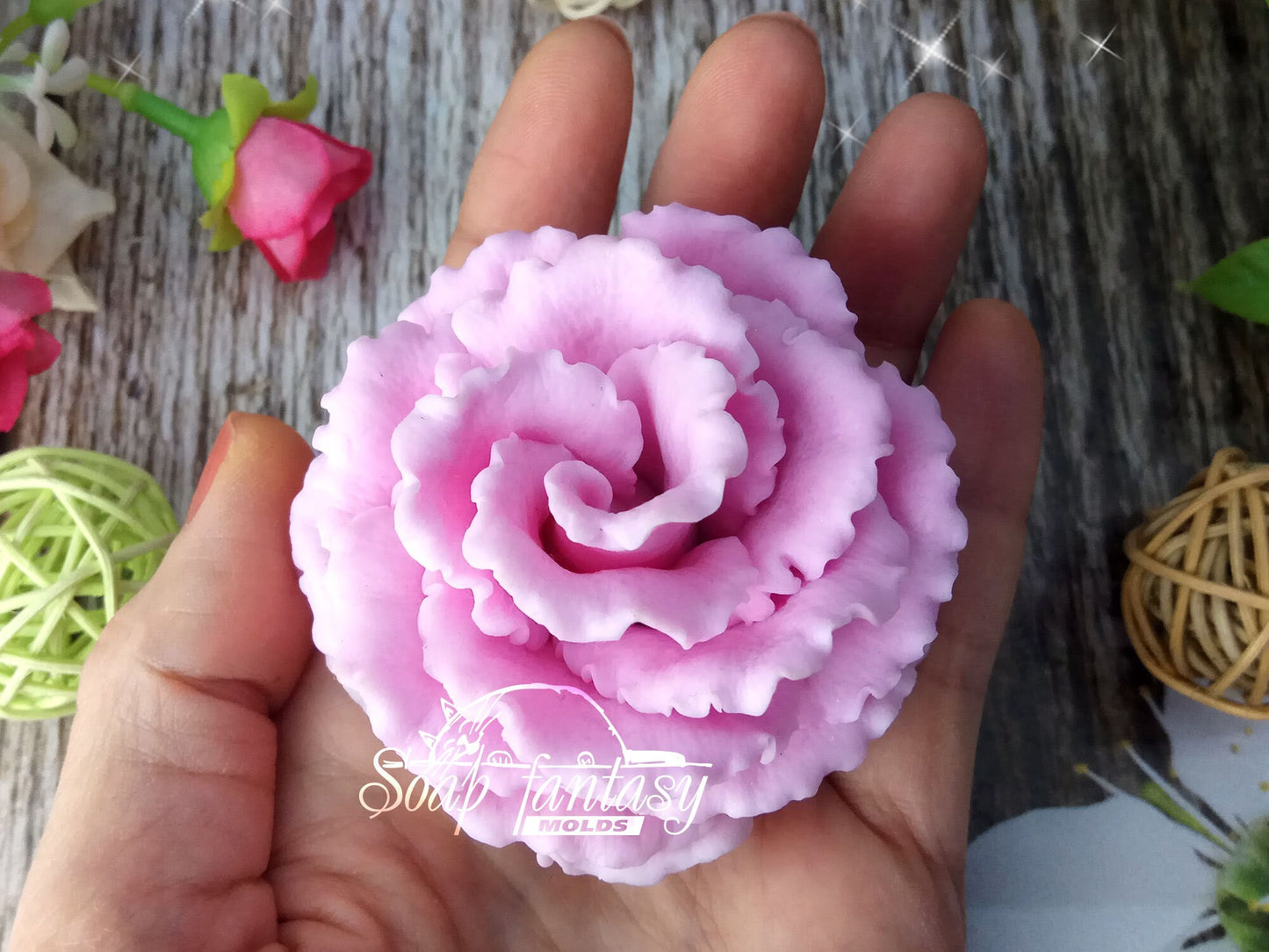 Eustoma Terry Lisianthus flower silicone mold (mould) for soap making and candle making