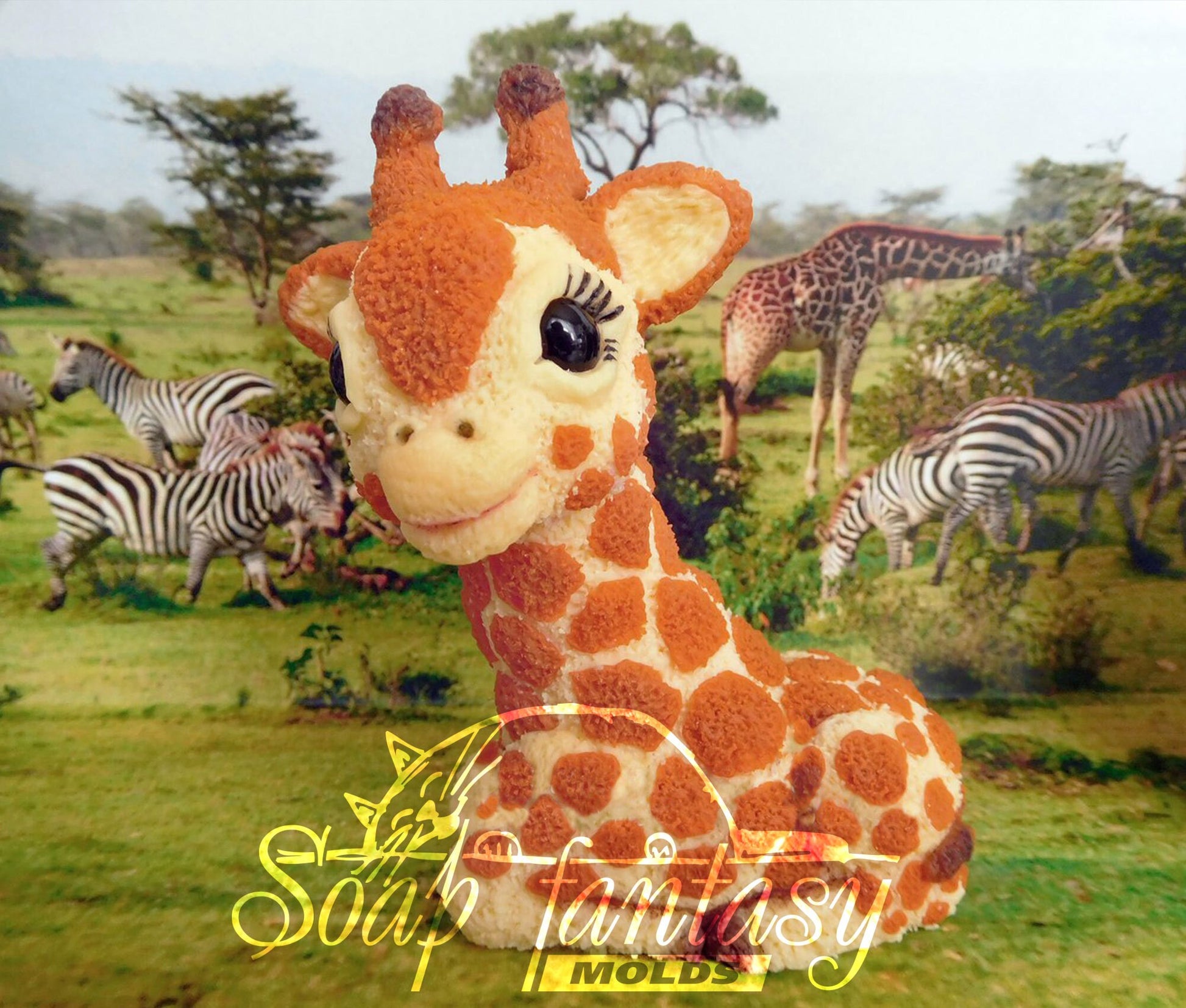 Baby giraffe silicone mold (mould) for soap making and candle making
