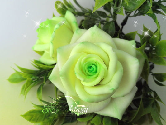 Rose "Green Tea" Silicone Soap Mold - for soap making, Craft & Hobby