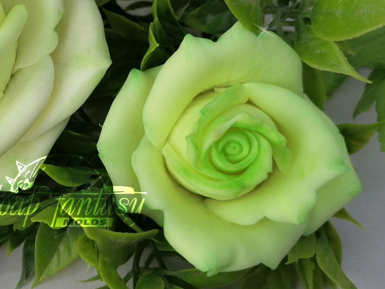 Rosebud "Green Tea" silicone mold for soap making