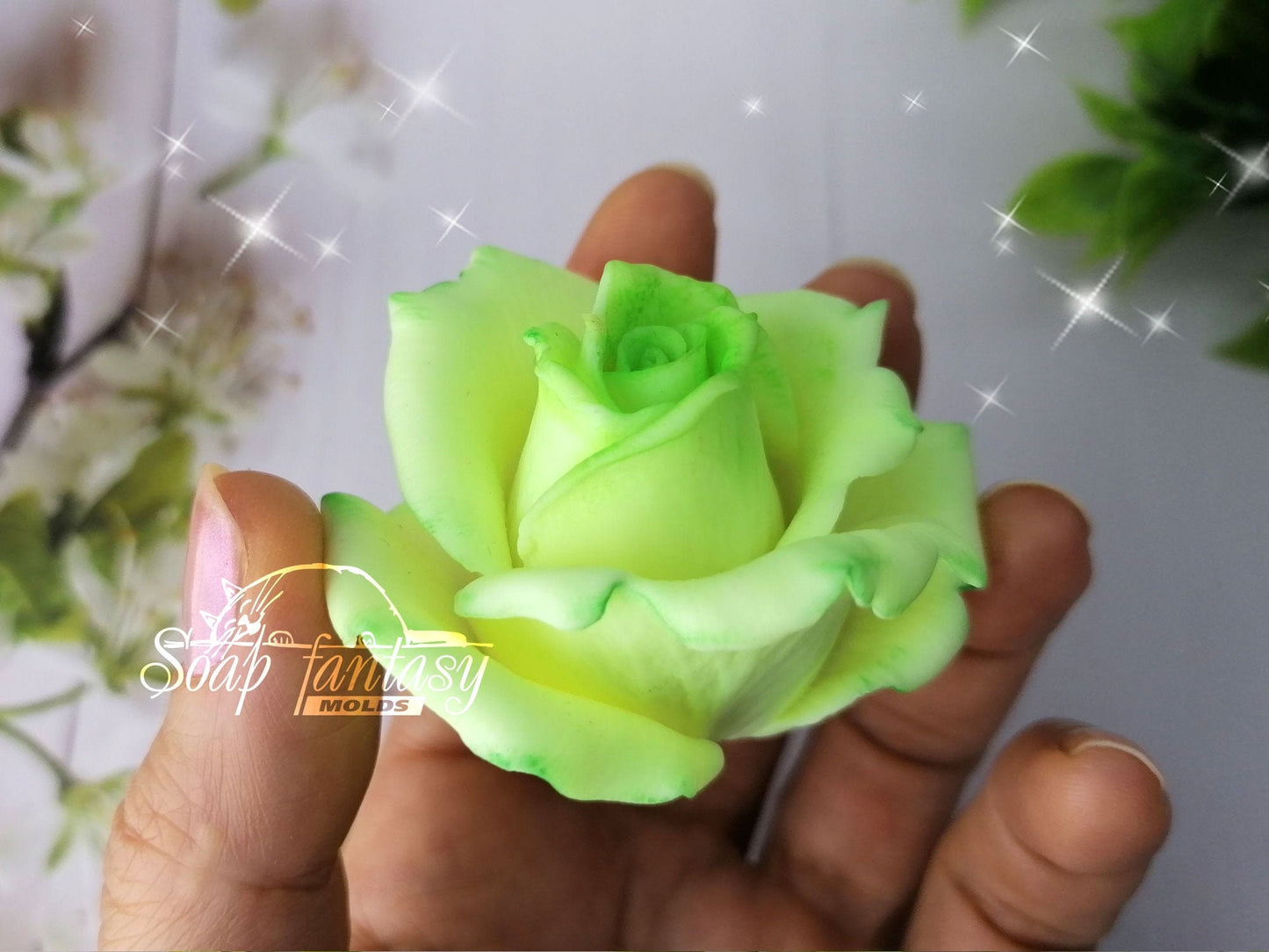 Rosebud "Green Tea" silicone mold for soap making