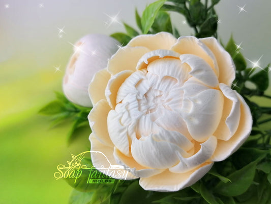 Peony "Snow White" Silicone Soap Mold - for soap making, Craft & Hobby