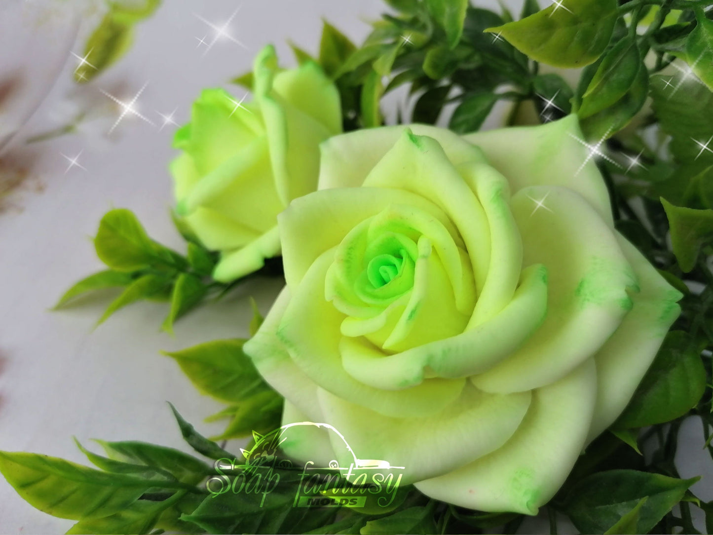 Rose "Green Tea" silicone mold for soap making