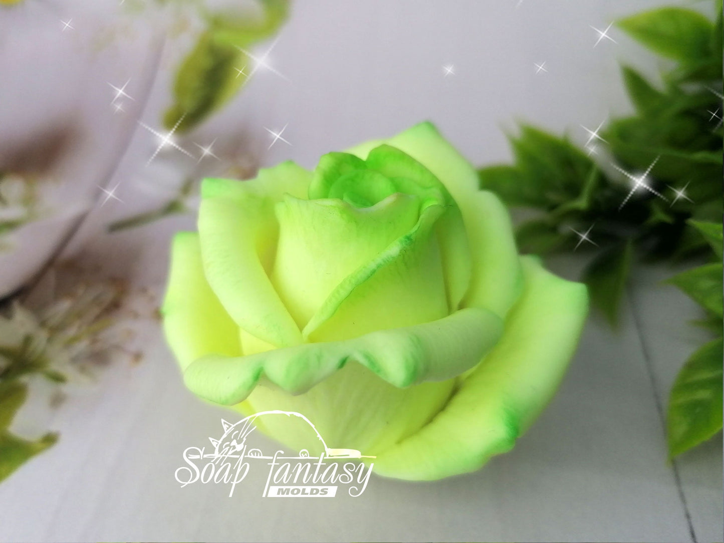 Rosebud "Green Tea" silicone mold for soap making