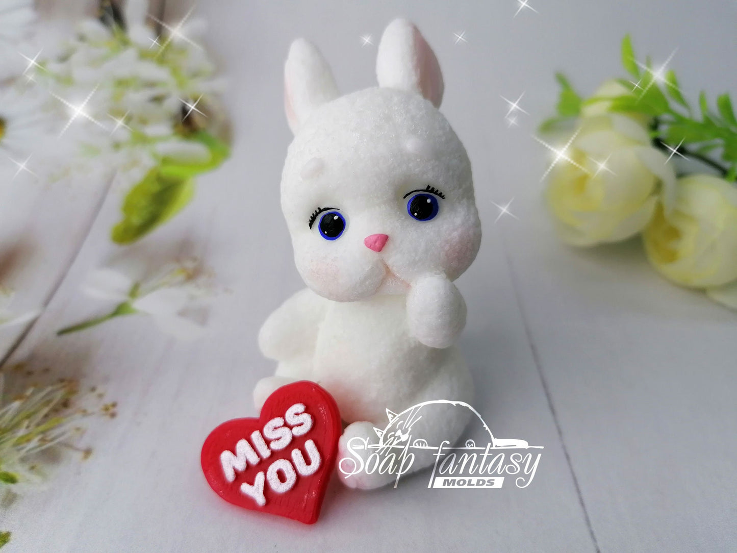 Miss you bunny silicone mold for soap making