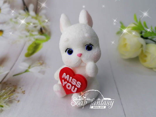 Bunny in LOVE Silicone Soap Mold - for soap making, Craft & Hobby