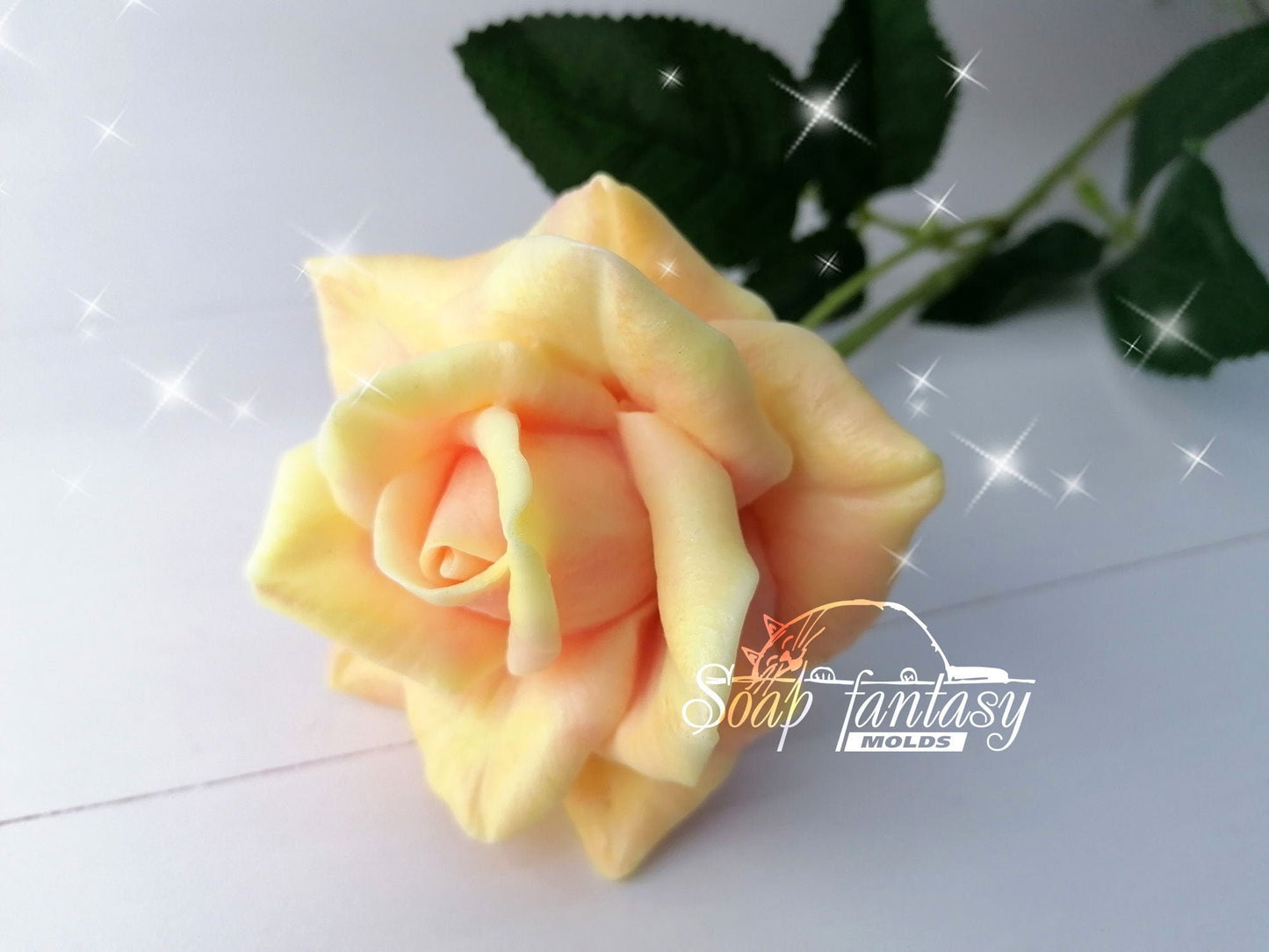 Big rose "Velvet night" flower silicone mold (mould) for soap making and candle making