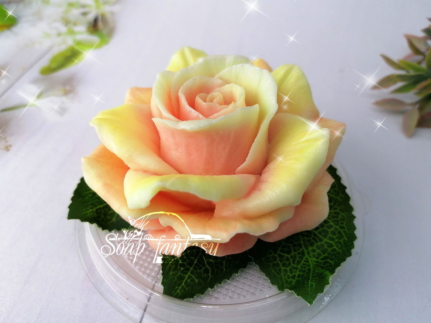 Big rose "Orange Queen" flower silicone mold (mould) for soap making and candle making
