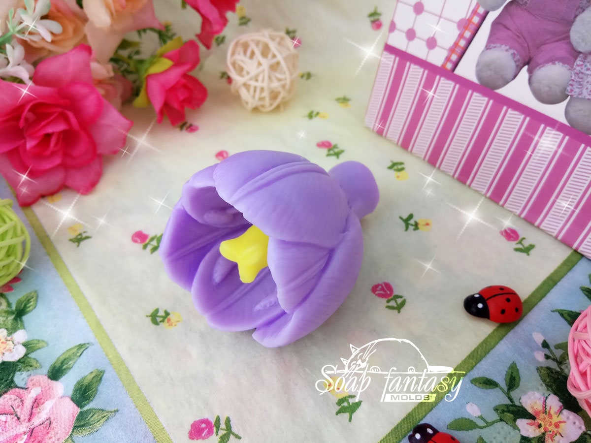 Crocus flower silicone mold for soap making