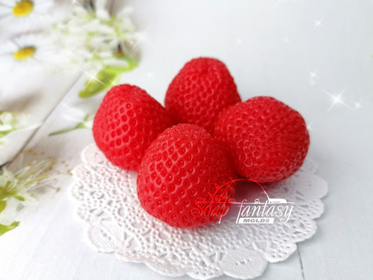 Big strawberries silicone mold (mould) for soap making and candle making