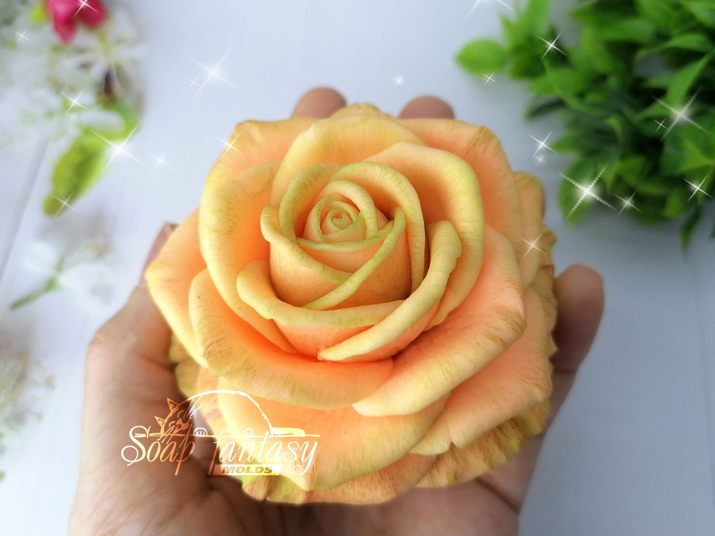 Big rose Symphony flower silicone mold (mould) for soap making and candle making