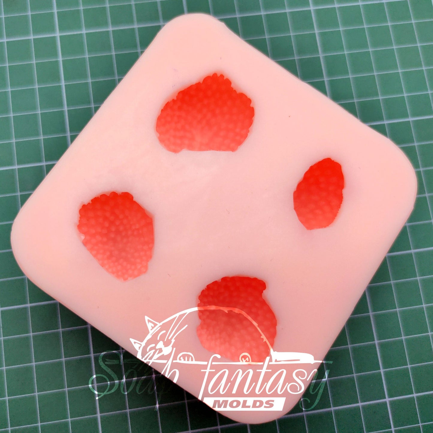 Medium strawberries silicone mold for soap making