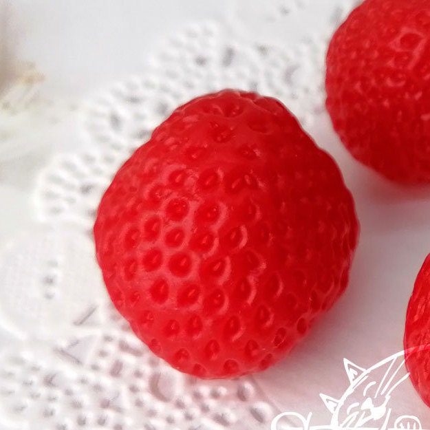 Medium strawberries silicone mold for soap making