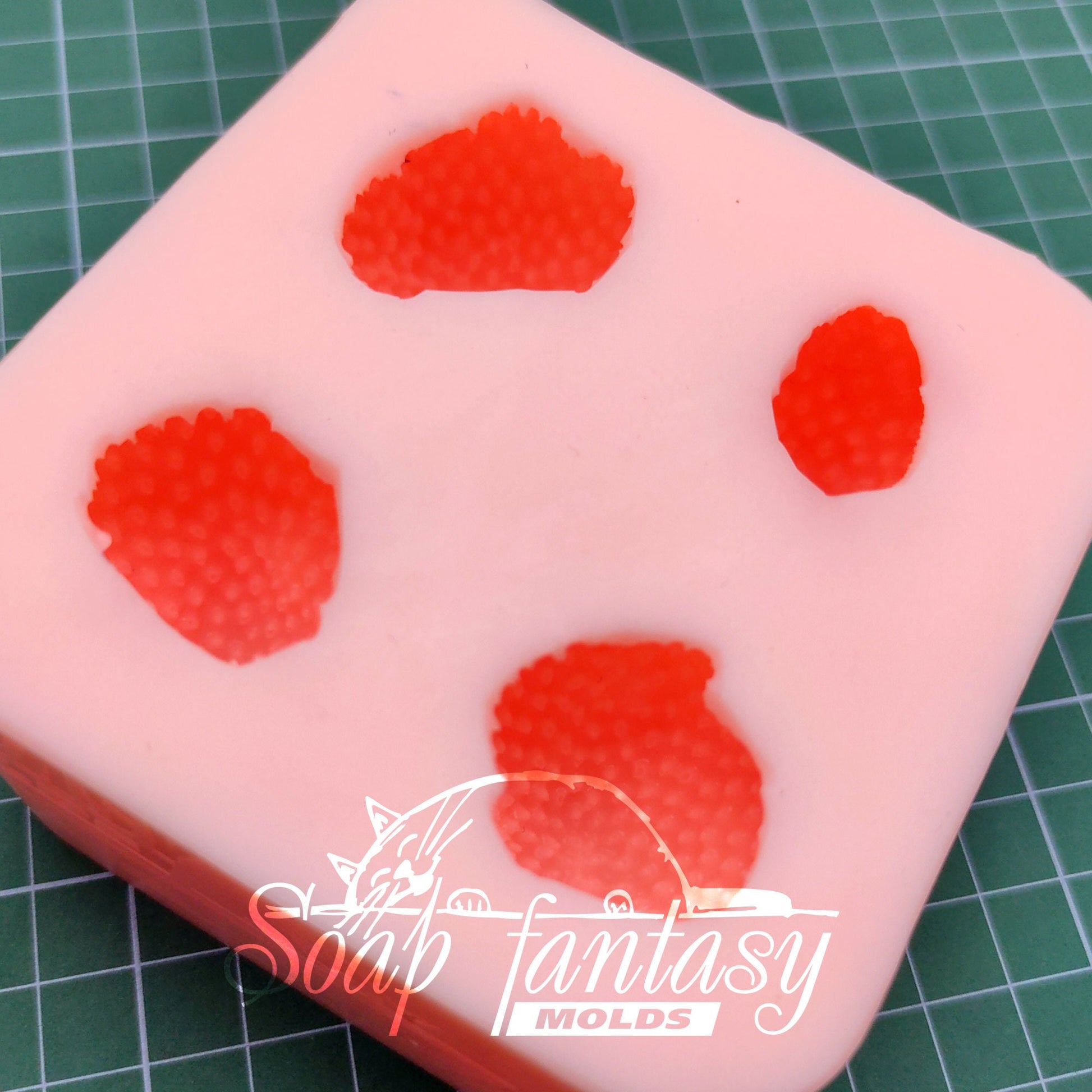 Big strawberries silicone mold (mould) for soap making and candle making
