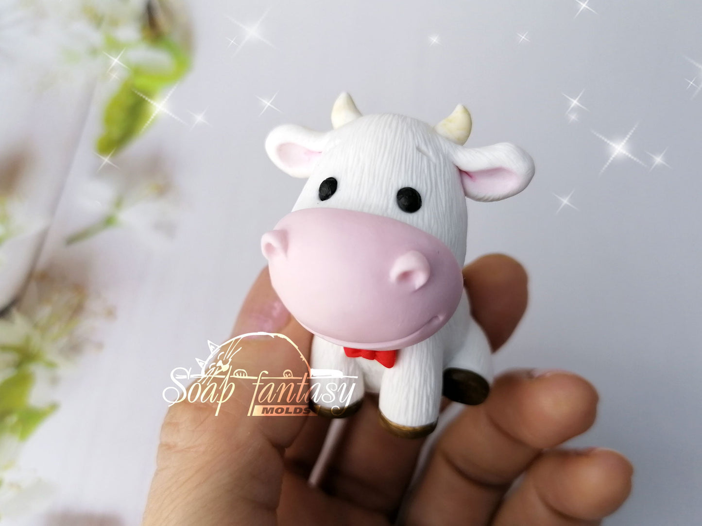 Funny little bull silicone mold for soap making