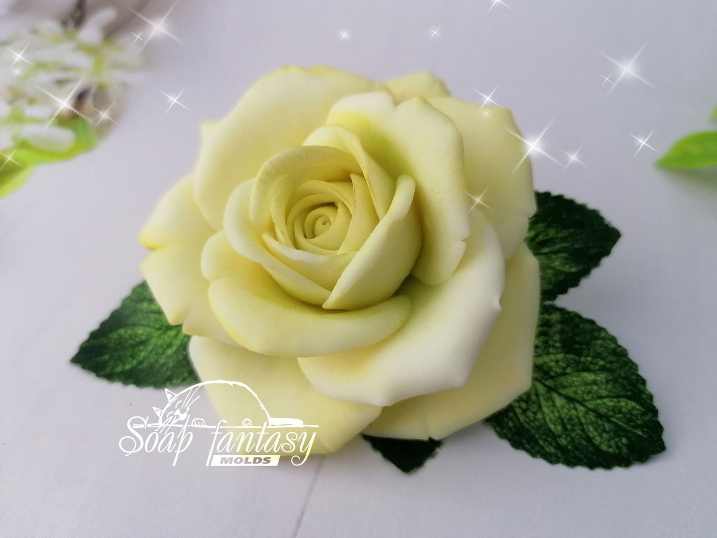 Aphrodite Rose flower silicone mold (mould) for soap making and candle making