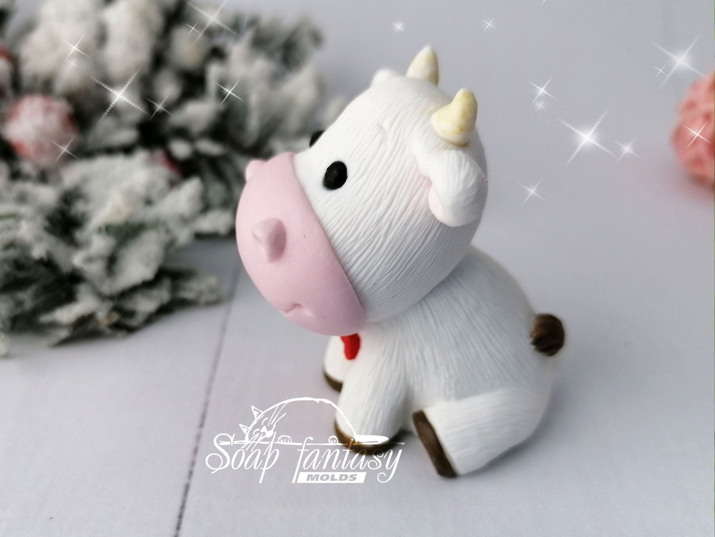 Funny little bull silicone mold for soap making