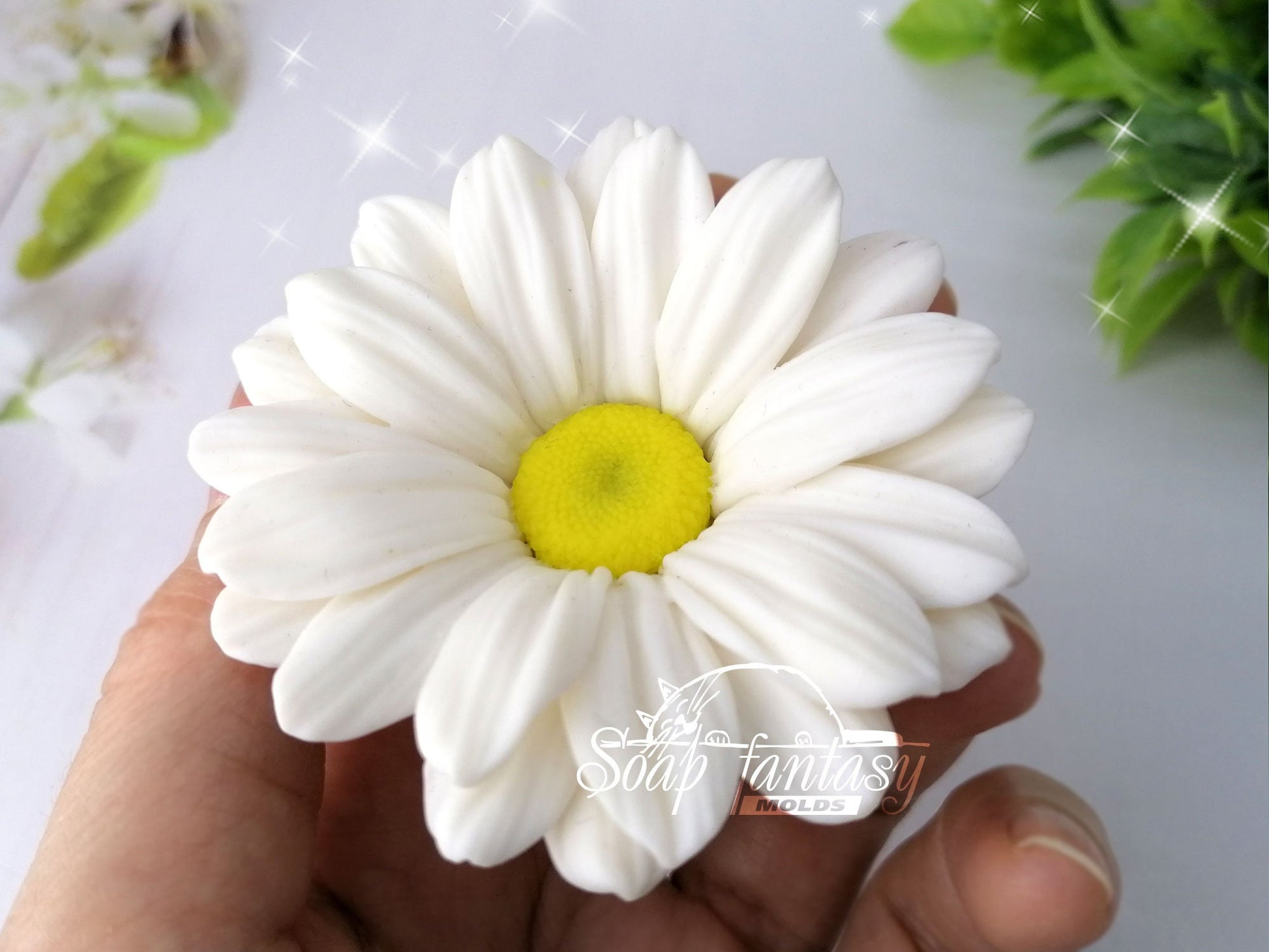 Chrysanthemum daisy bloom silicone mold (mould) for soap making and candle making 