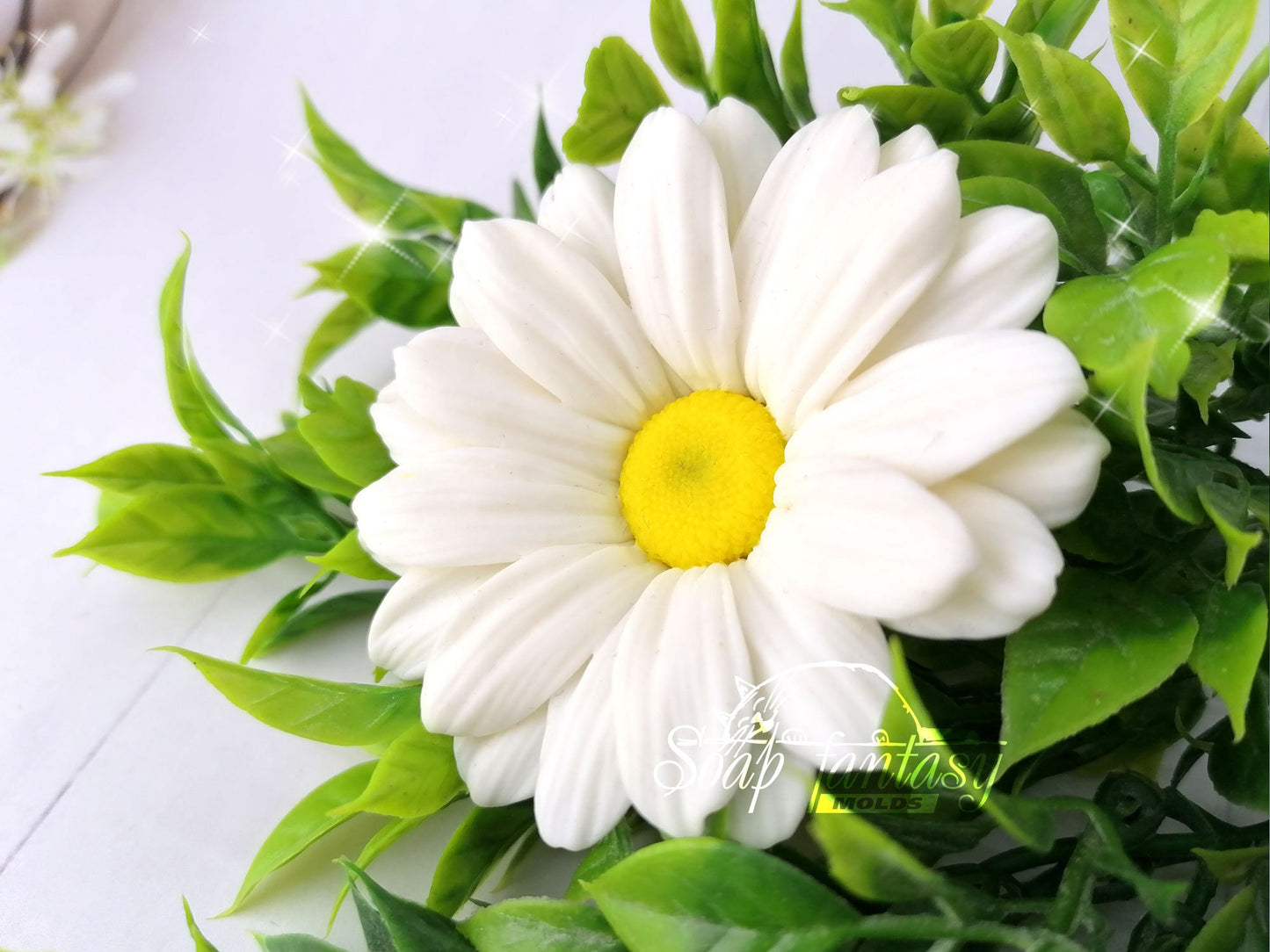Chrysanthemum daisy bloom silicone mold (mould) for soap making and candle making 