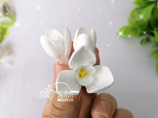 Snowdrop (mini) 3 flowers Silicone Soap Mold - for soap making, Craft & Hobby