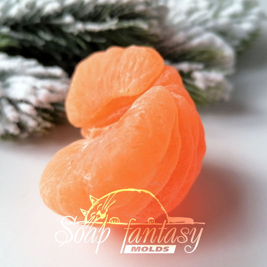 Half tangerine (peeled) Silicone Soap Mold - for soap making, Craft & Hobby