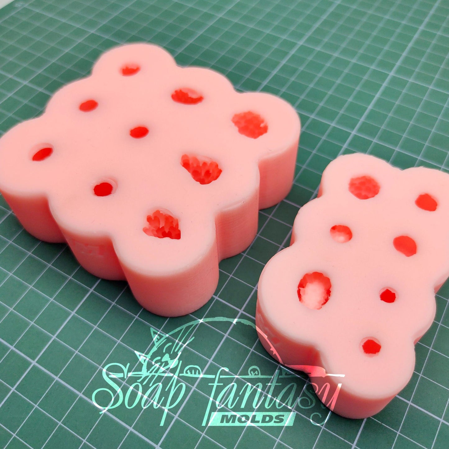 Big custom set of berries silicone mold (mould) for soap making and candle making