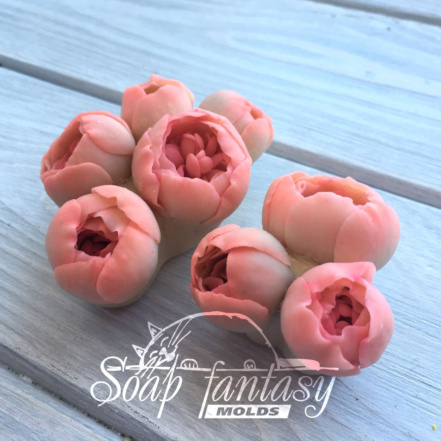 Inflorescence of peony roses Silicone Soap Mold - for soap making, Craft & Hobby
