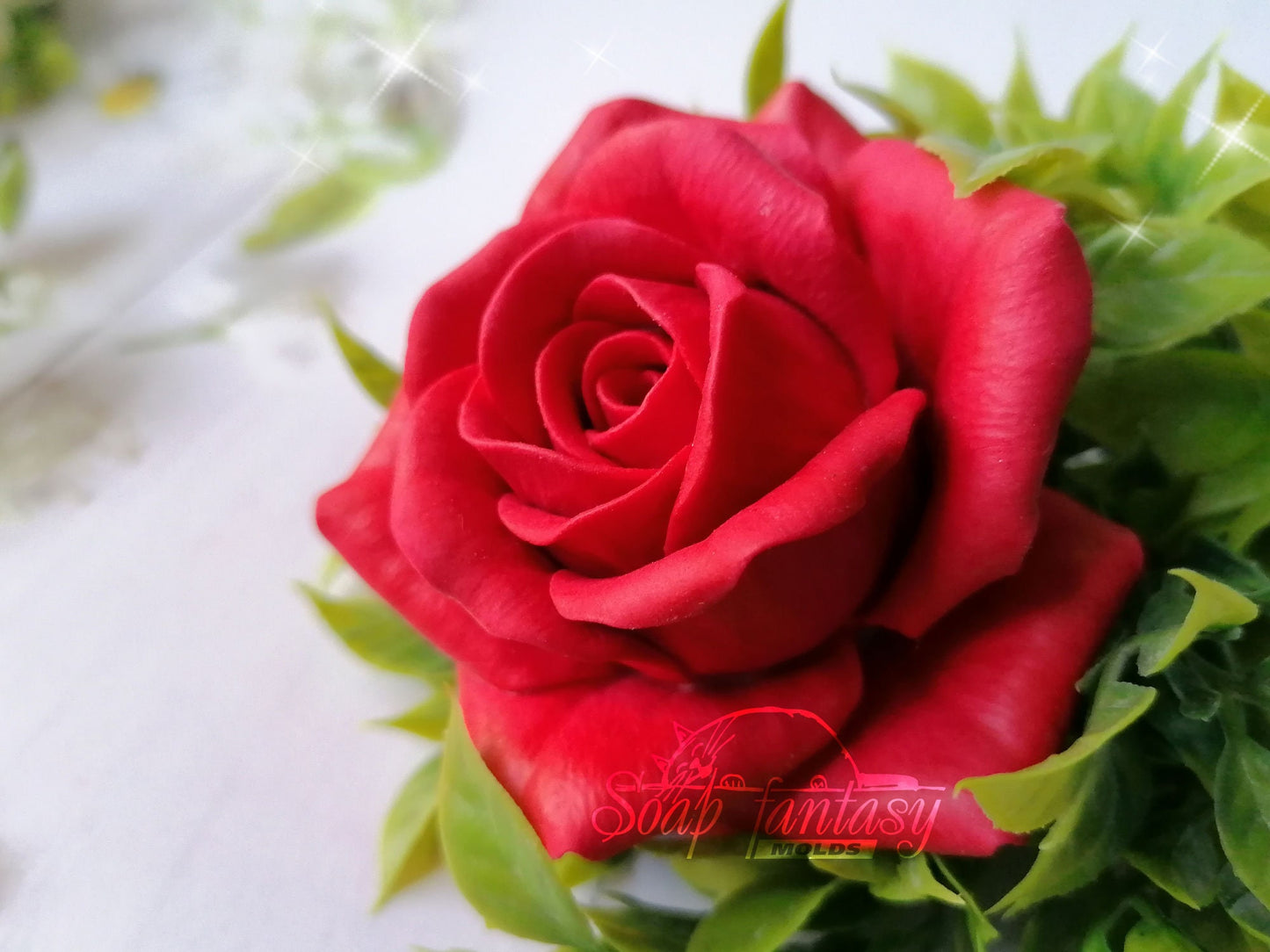 Big rose "Lady in red" flower silicone mold (mould) for soap making and candle making