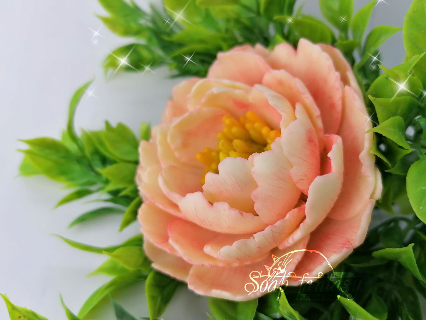 Peony "Coral Magic" silicone mold for soap making