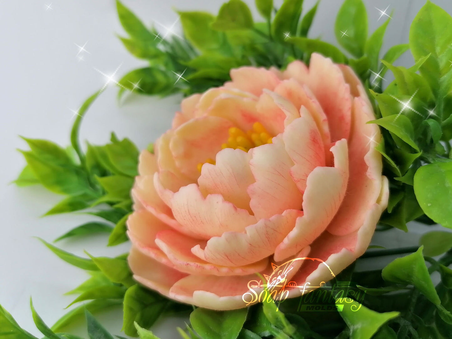 Peony "Coral Magic" silicone mold for soap making
