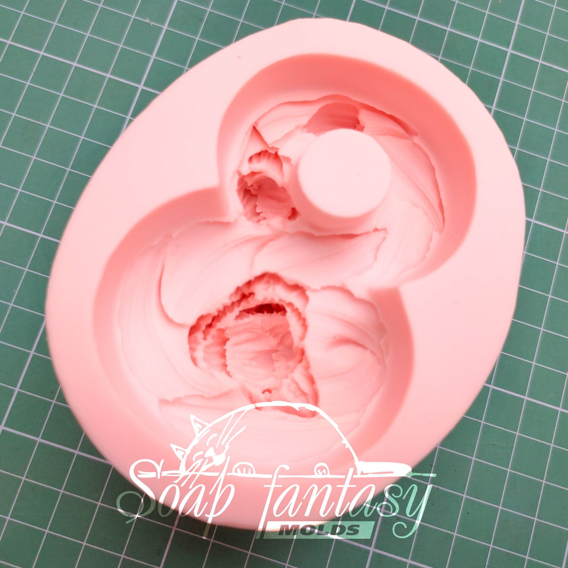 8 with irises and bouquet silicone mold for soap making and candle making.