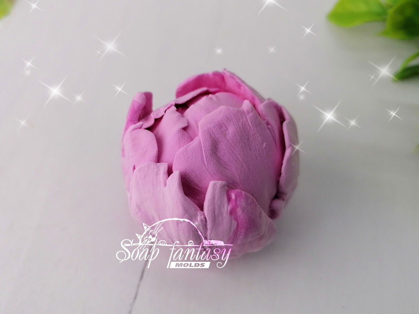 Peony "Pink charme" buds flower silicone mold for soap making