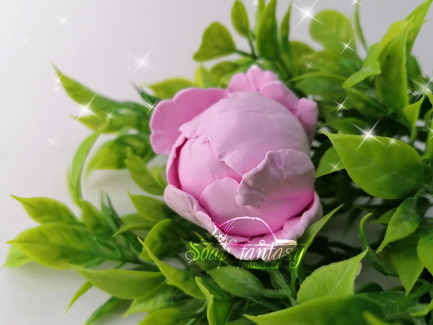 Peony "Pink charme" buds flower silicone mold for soap making